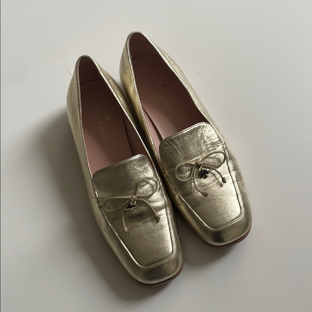 Kate Spade Gold Loafers